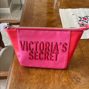 NWT Victoria's Secret Bold Pink Cosmetic Case with zipper